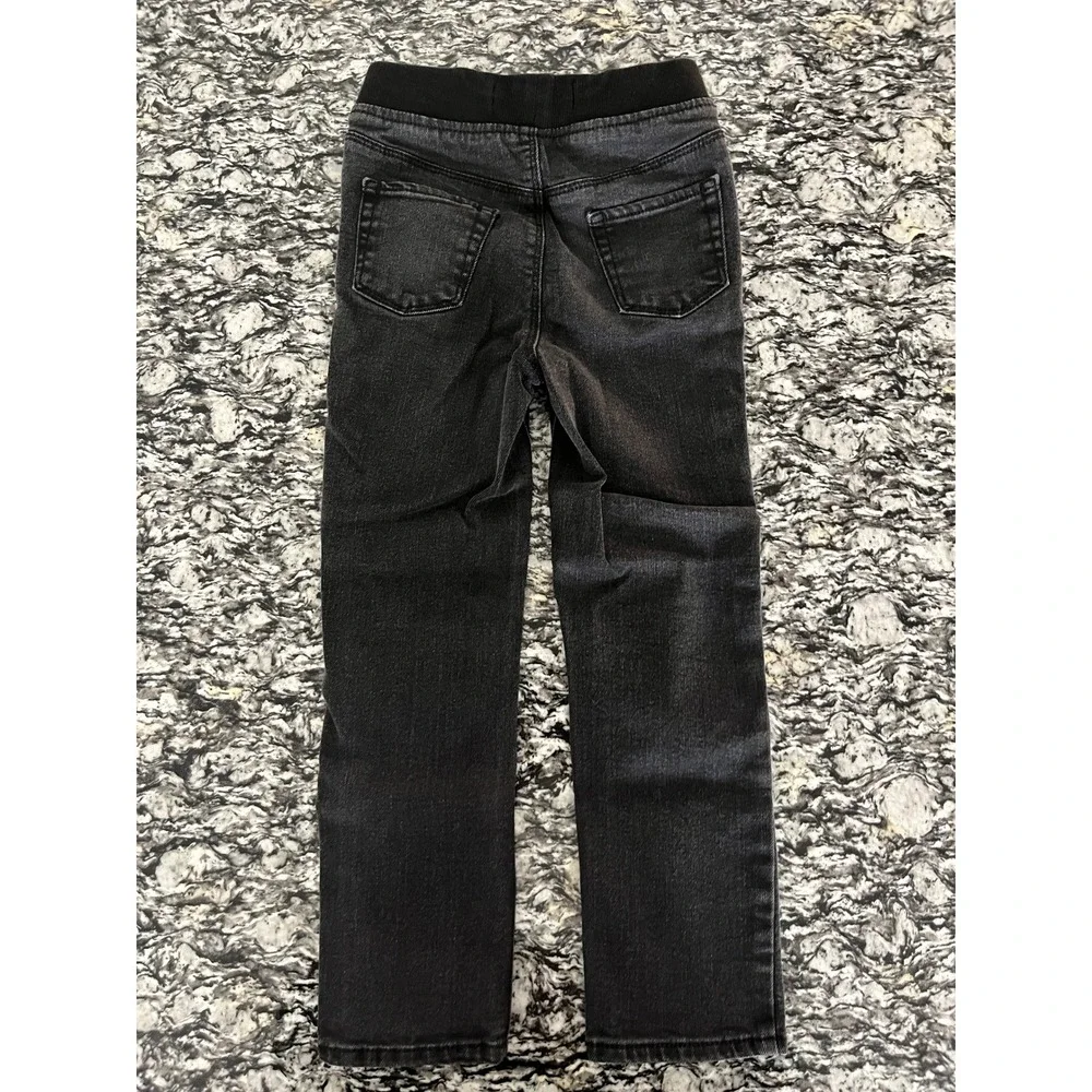 Old Navy Boys Skinny Jeans Black Distressed Elastic Waist 360 Stretch Size 5T